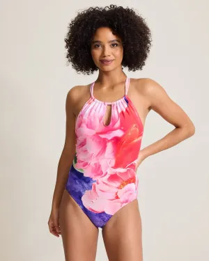 Tommy Bahama Artist Series High Neck One Piece Swimsuit - Touch Of Pink * Tommy Bahama Clothing