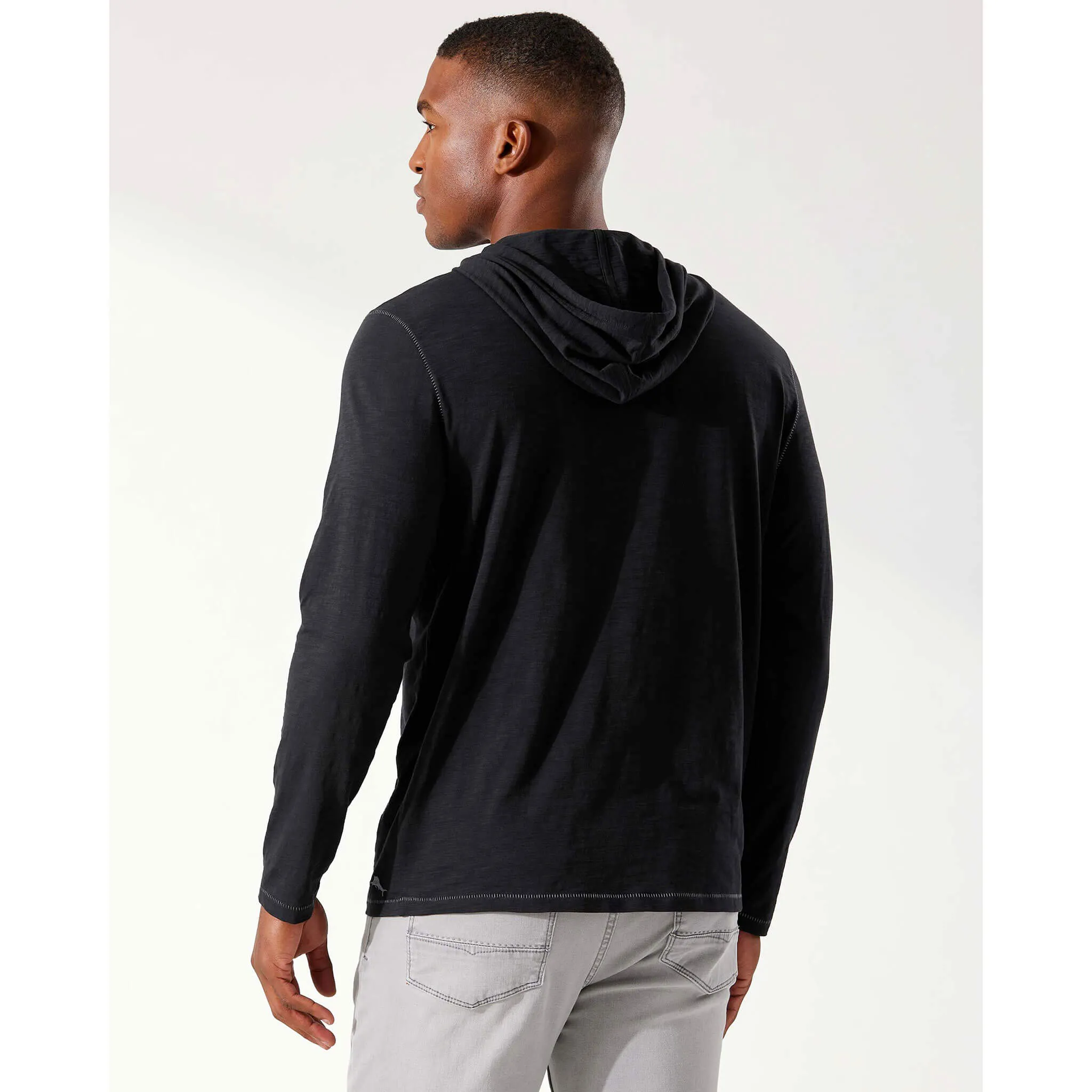 Tommy Bahama Bali Beach Hoodie Long Sleeve T-Shirt - Black Tommy Bahama Clothing