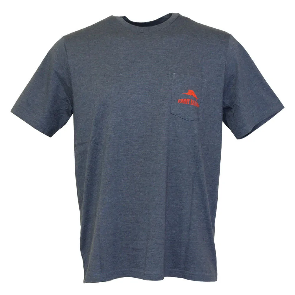 Tommy Bahama Bench Warmer Pocket T-Shirt - Navy Heather Mens Tommy Bahama