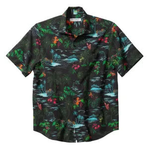 Tommy Bahama Big & Tall Bahama Coast Neon Shores Camp Shirt - Black Mens Tommy Bahama