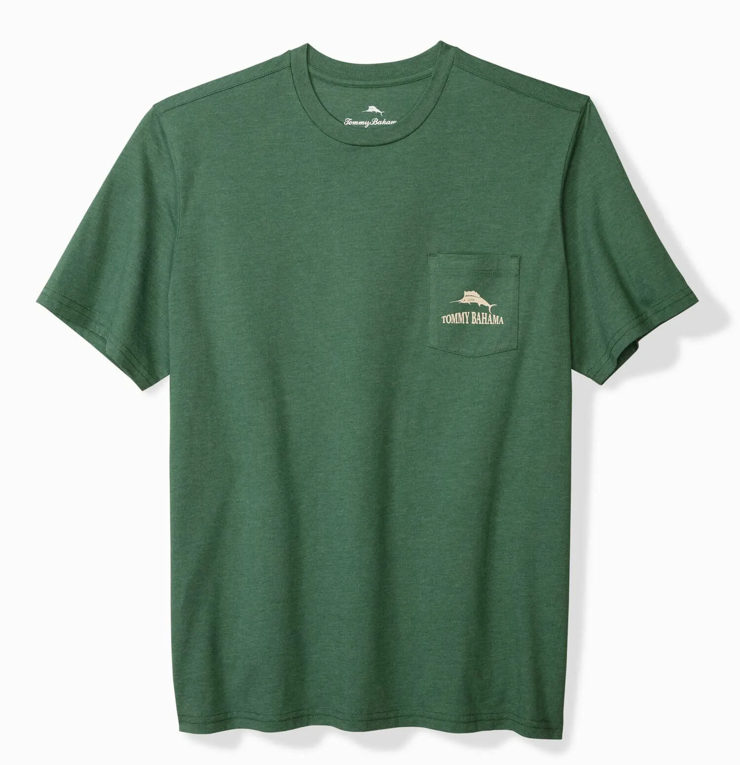 Tommy Bahama Big & Tall Between The Ryes Pocket T-Shirt - Green Meadow Heather Mens Tommy Bahama