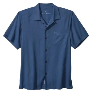 Tommy Bahama Big & Tall Coastal Breeze Check Camp Shirt - Dockside Blue Mens Tommy Bahama