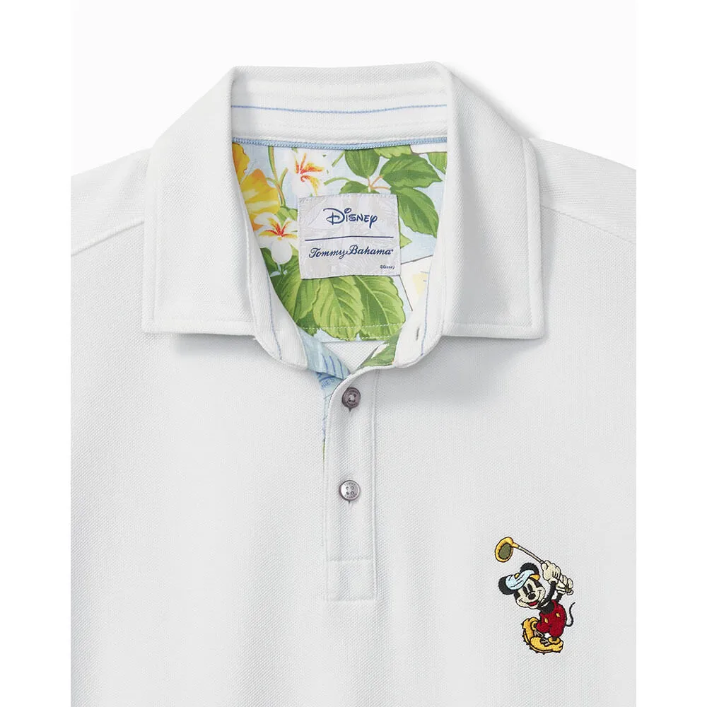 Tommy Bahama Big & Tall Islandzone Disney Postcard To Paradise Five Polo Shirt - Bright White Mens Tommy Bahama