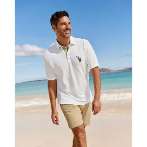 Tommy Bahama Big & Tall Islandzone Disney Postcard To Paradise Five Polo Shirt - Bright White Mens Tommy Bahama
