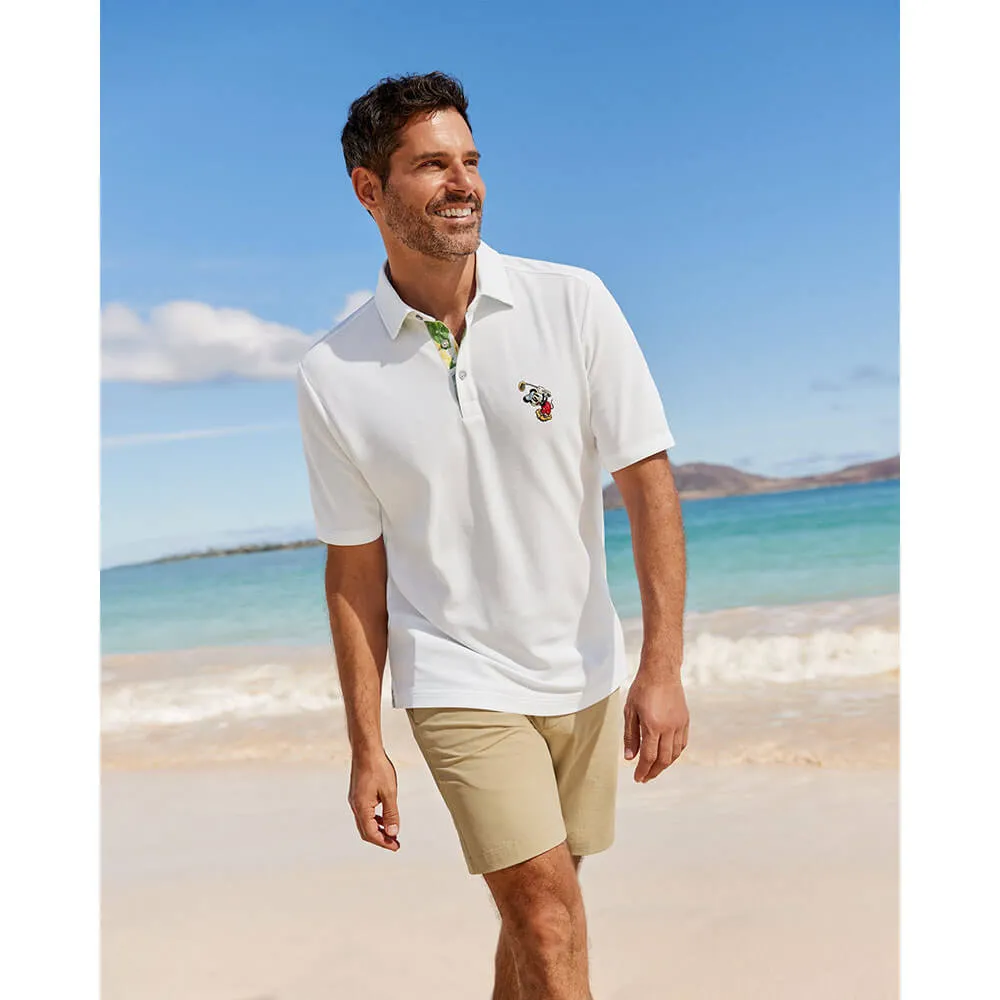 Tommy Bahama Big & Tall Islandzone Disney Postcard To Paradise Five Polo Shirt - Bright White Mens Tommy Bahama