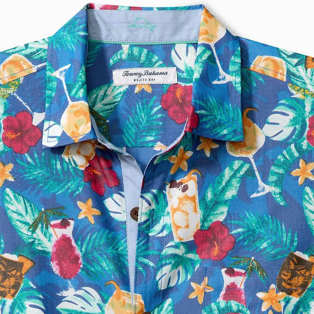 Tommy Bahama Big & Tall IslandZone Mojito Bay Salud Camp Shirt - Campanula Mens Tommy Bahama