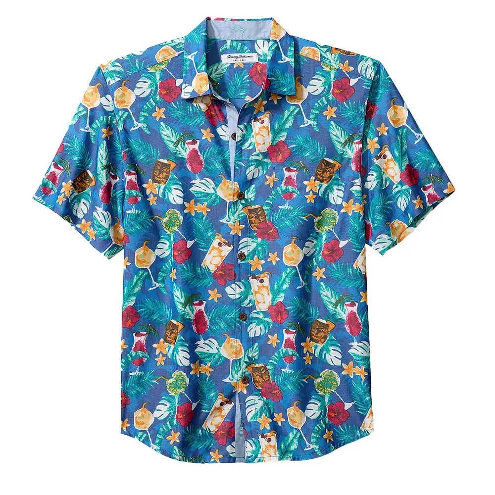 Tommy Bahama Big & Tall IslandZone Mojito Bay Salud Camp Shirt - Campanula Mens Tommy Bahama