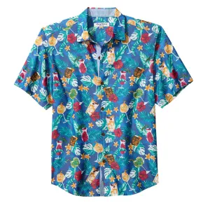 Tommy Bahama Big & Tall IslandZone Mojito Bay Salud Camp Shirt - Campanula Mens Tommy Bahama