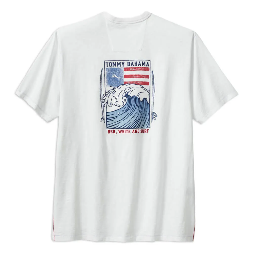 Tommy Bahama Big & Tall Red White And Surf Lux T-Shirt - White Mens Tommy Bahama