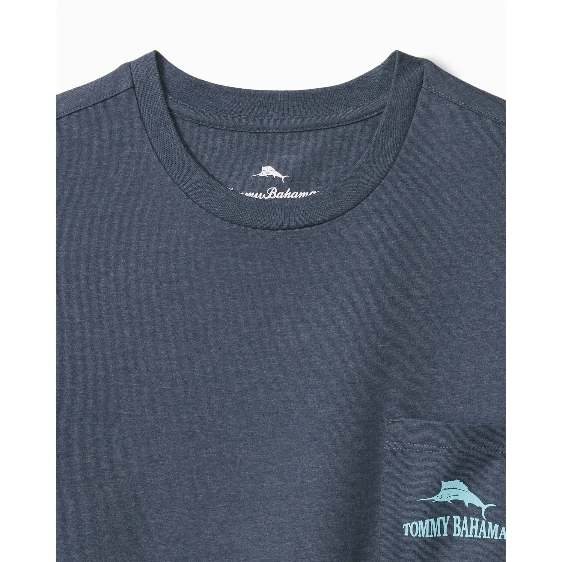 Tommy Bahama Big & Tall Rumming Back Wine Retriever T-Shirt - Navy Heather Mens Tommy Bahama