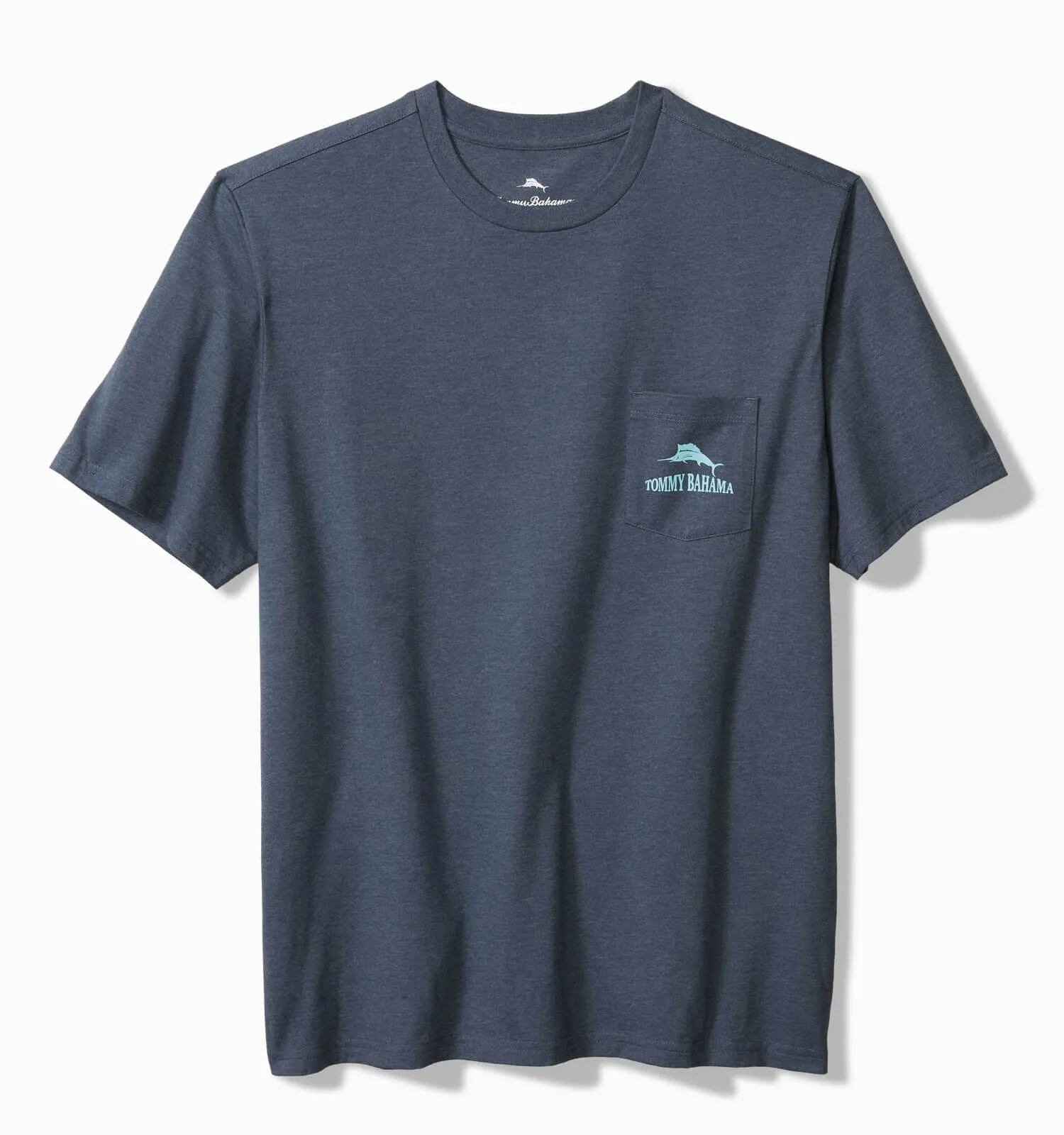 Tommy Bahama Big & Tall Rumming Back Wine Retriever T-Shirt - Navy Heather Mens Tommy Bahama