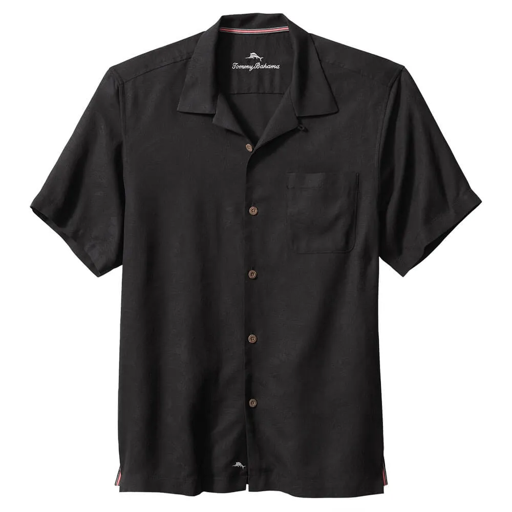 Tommy Bahama Big & Tall Tropic Isles Camp Shirt - Black Mens Tommy Bahama
