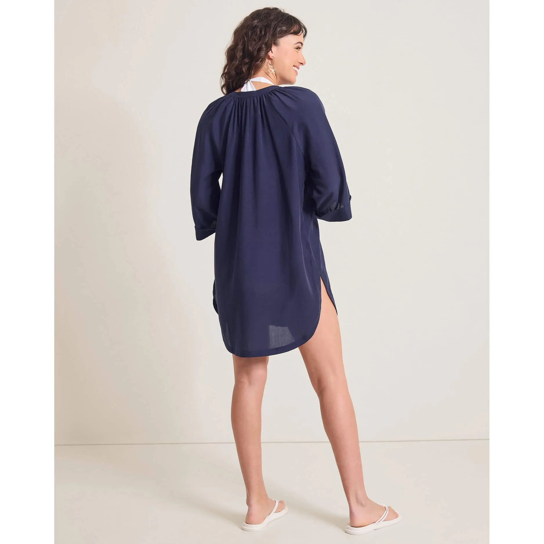 Tommy Bahama Capri Coast Boyfriend Shirt Cover Up - Mare Navy Tommy Bahama Clothing