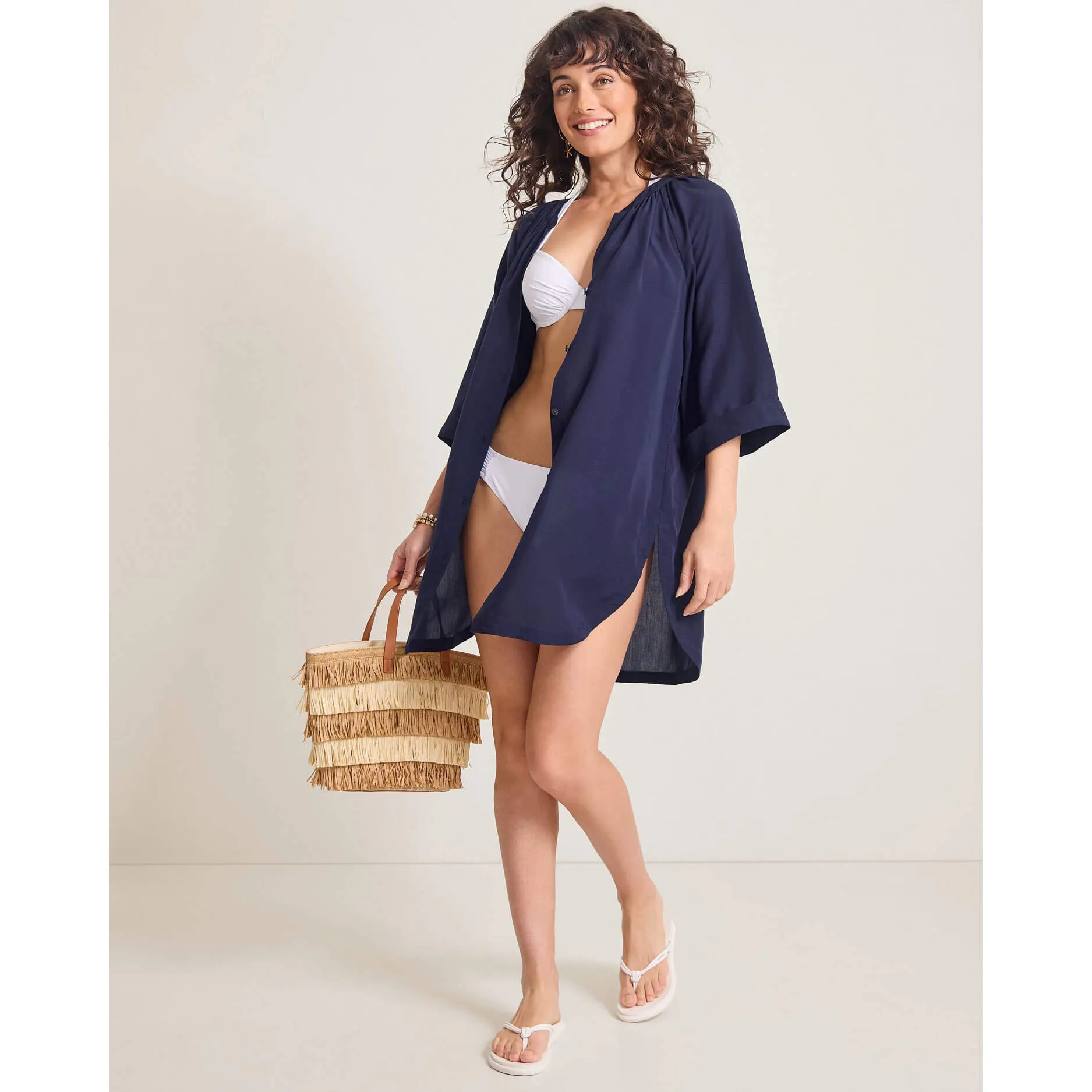 Tommy Bahama Capri Coast Boyfriend Shirt Cover Up - Mare Navy Tommy Bahama Clothing