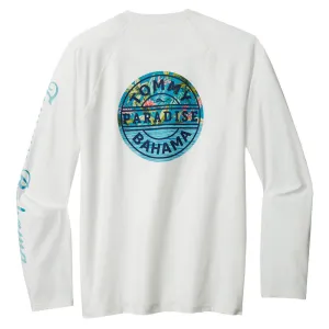 Tommy Bahama Chill Time Lush Hour Crew Long Sleeve T-Shirt - White Mens Tommy Bahama