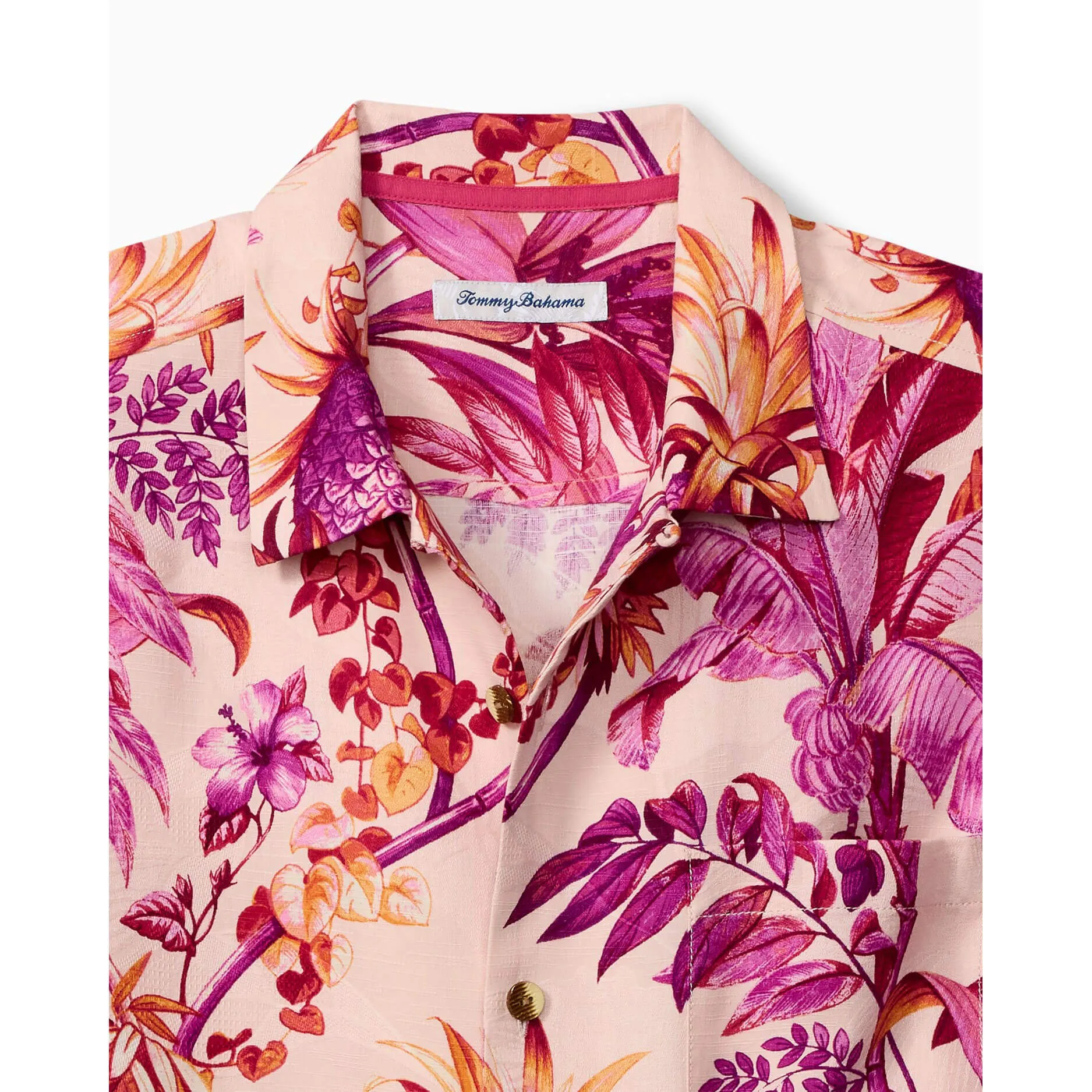 Tommy Bahama Garden Of Hope And Courage Camp Shirt - Peach Bud Tommy Bahama Clothing
