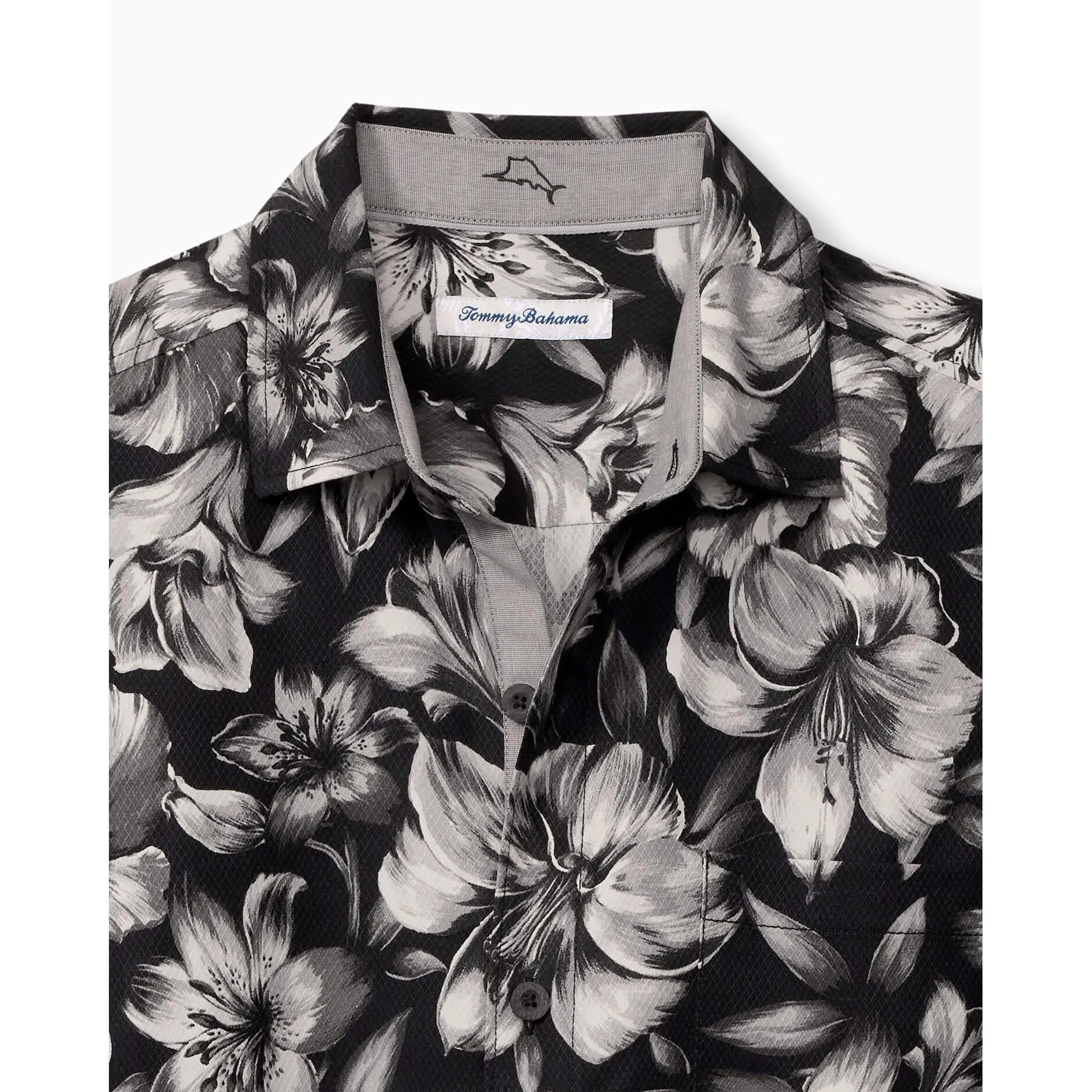 Tommy Bahama Hibiscus Hideaway Camp Shirt - Black Mens Tommy Bahama