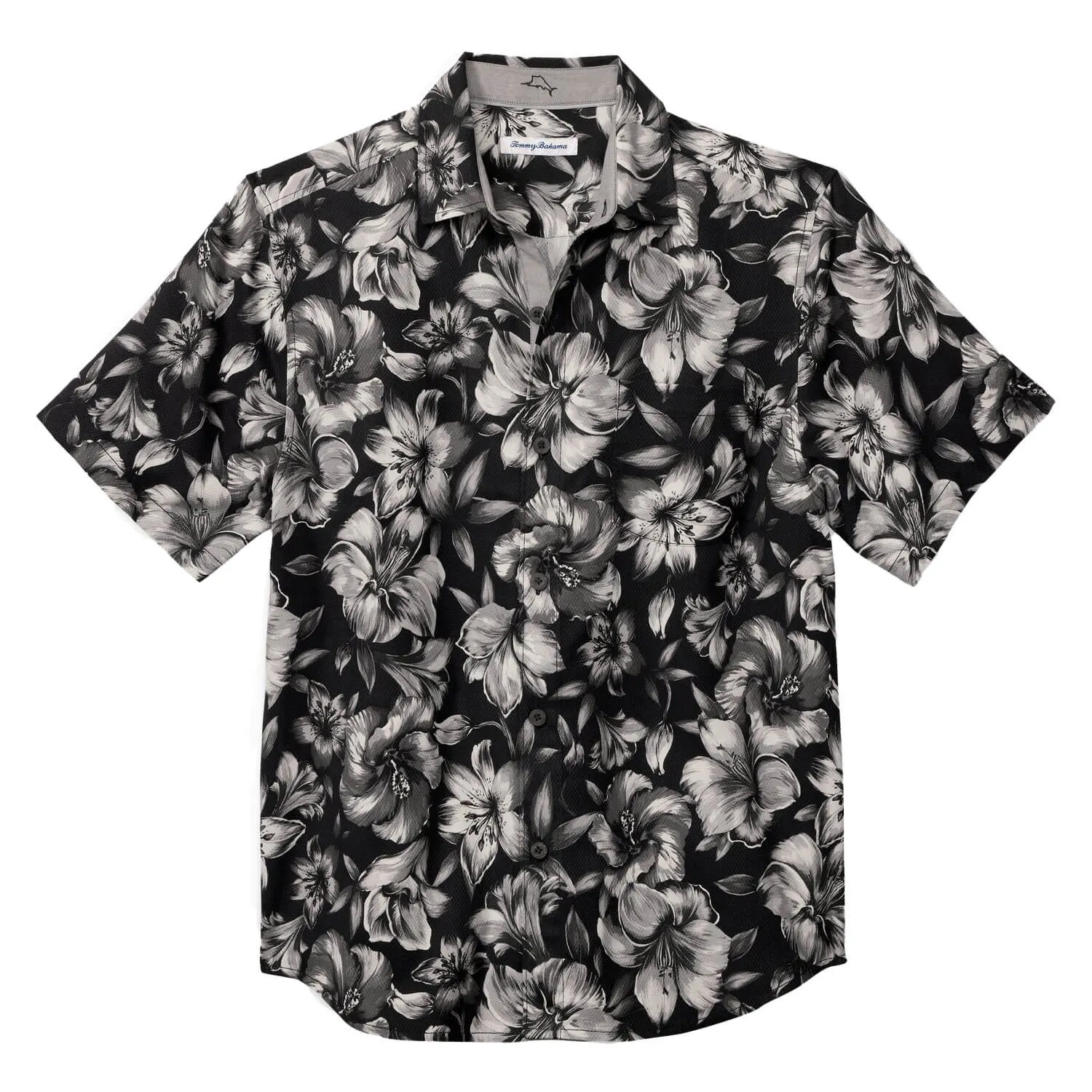 Tommy Bahama Hibiscus Hideaway Camp Shirt - Black Mens Tommy Bahama