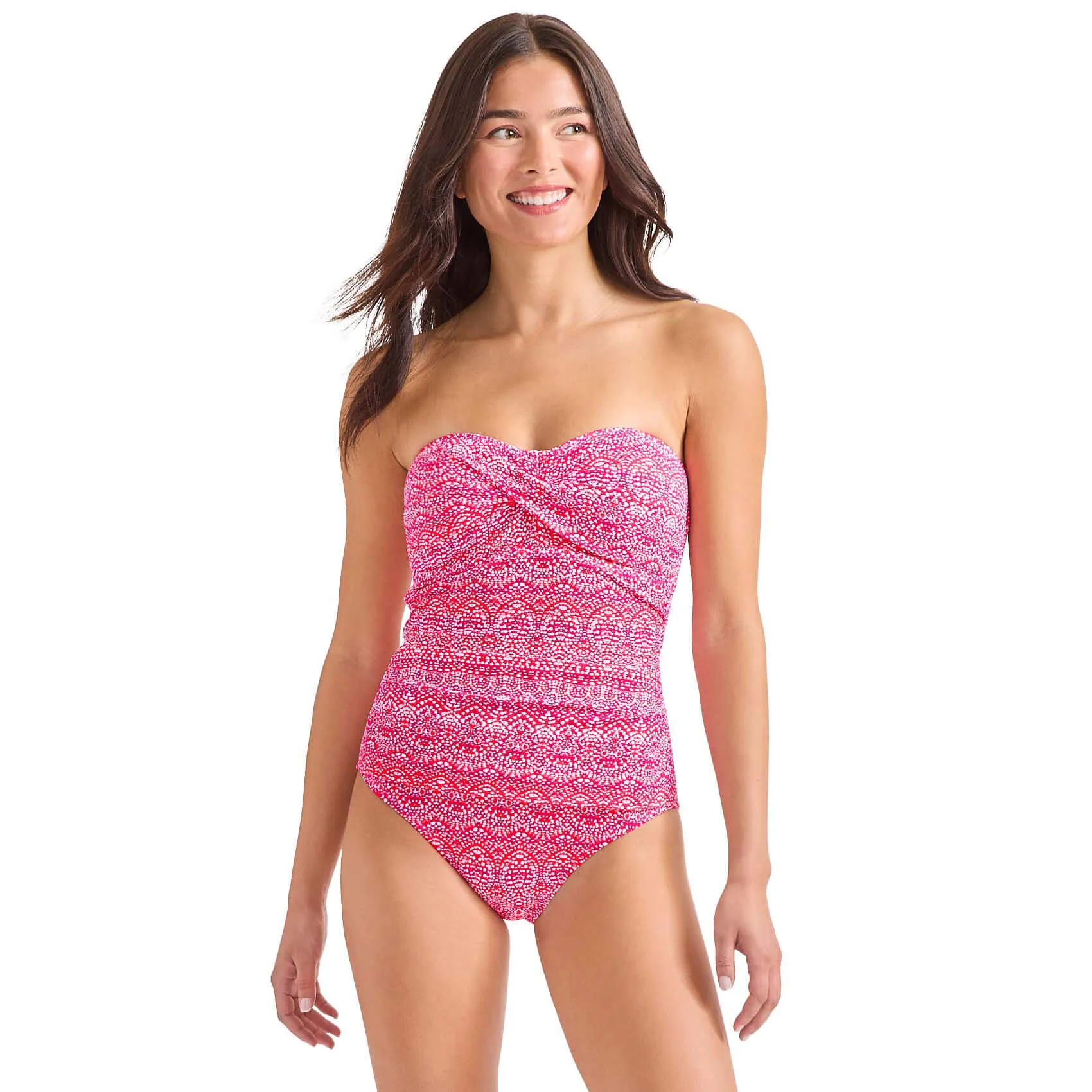 Tommy Bahama Island Cays Point Bandeau One Piece Swimsuit - Pink Maui * Tommy Bahama Clothing