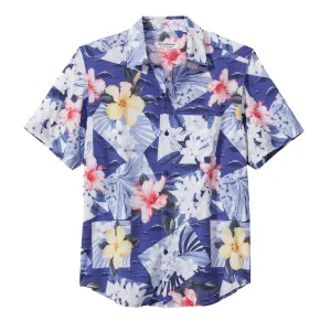 Tommy Bahama Islandzone Bahama Coast Coastal Collage Camp Shirt - Deep Ultramarine Mens Tommy Bahama