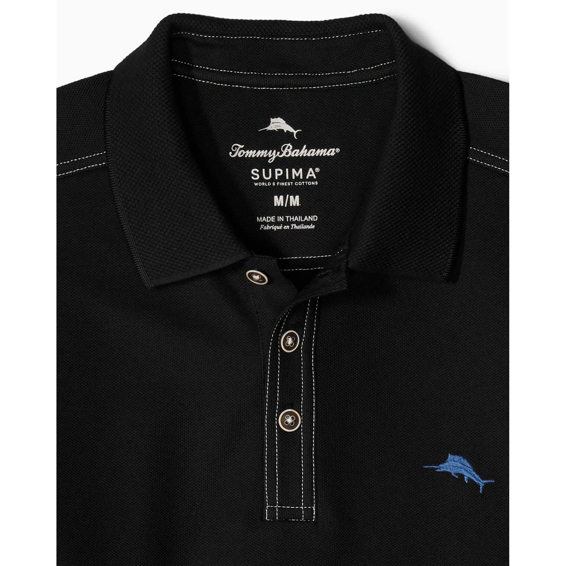 Tommy Bahama IslandZone Big & Tall Emfielder 2.0 Polo Shirt - Black Mens Tommy Bahama