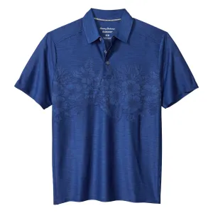 Tommy Bahama IslandZone Palm Coast Hibiscus Border Polo Shirt - Kingdom Blue Tommy Bahama Clothing