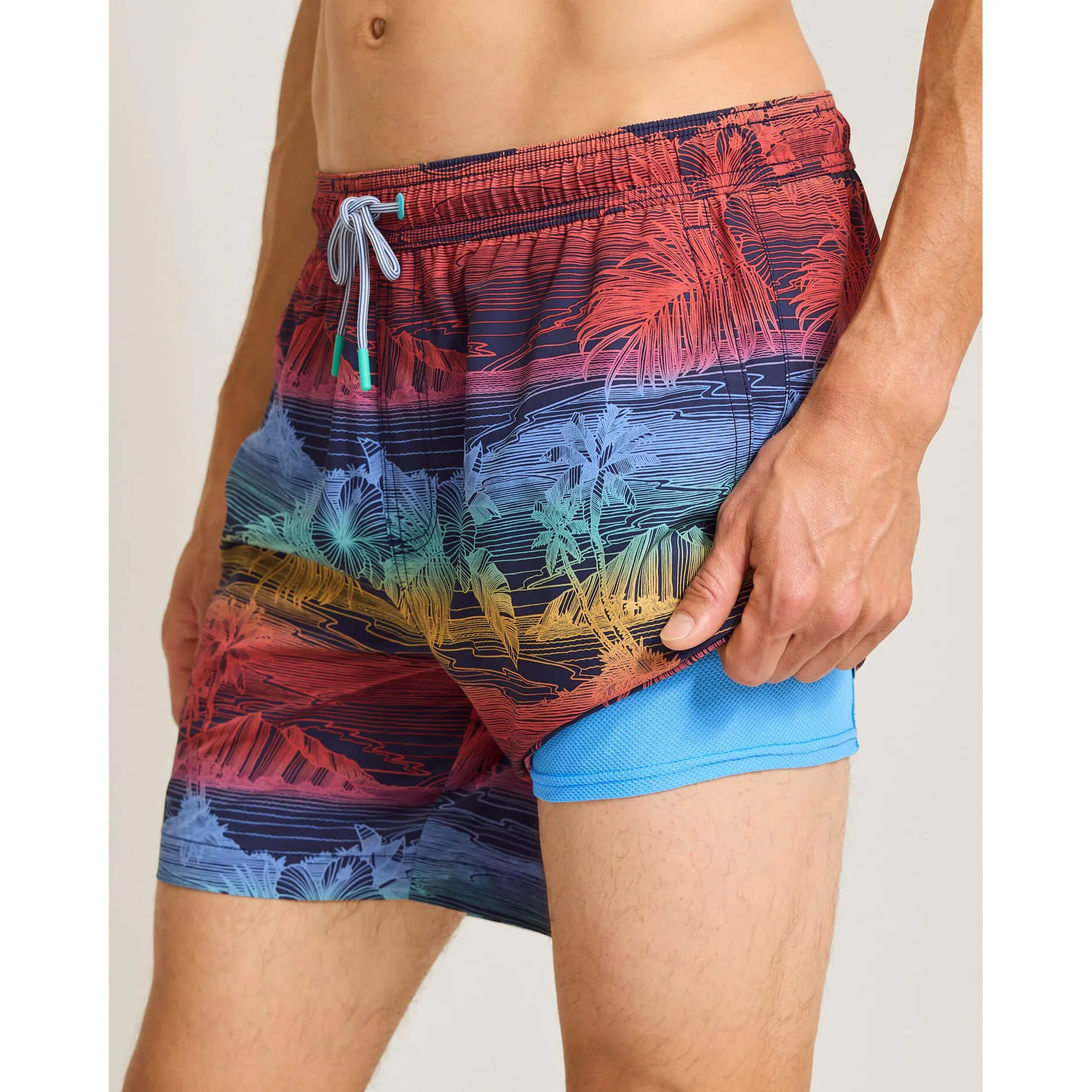Tommy Bahama Men's 6-Inch Naples Corsica Coast Swim Trunks - Blue Hawaiian Mens Tommy Bahama
