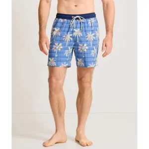 Tommy Bahama Men's 6-Inch Naples Gingham Palms Swim Trunks - Regal Blue Tommy Bahama Clothing