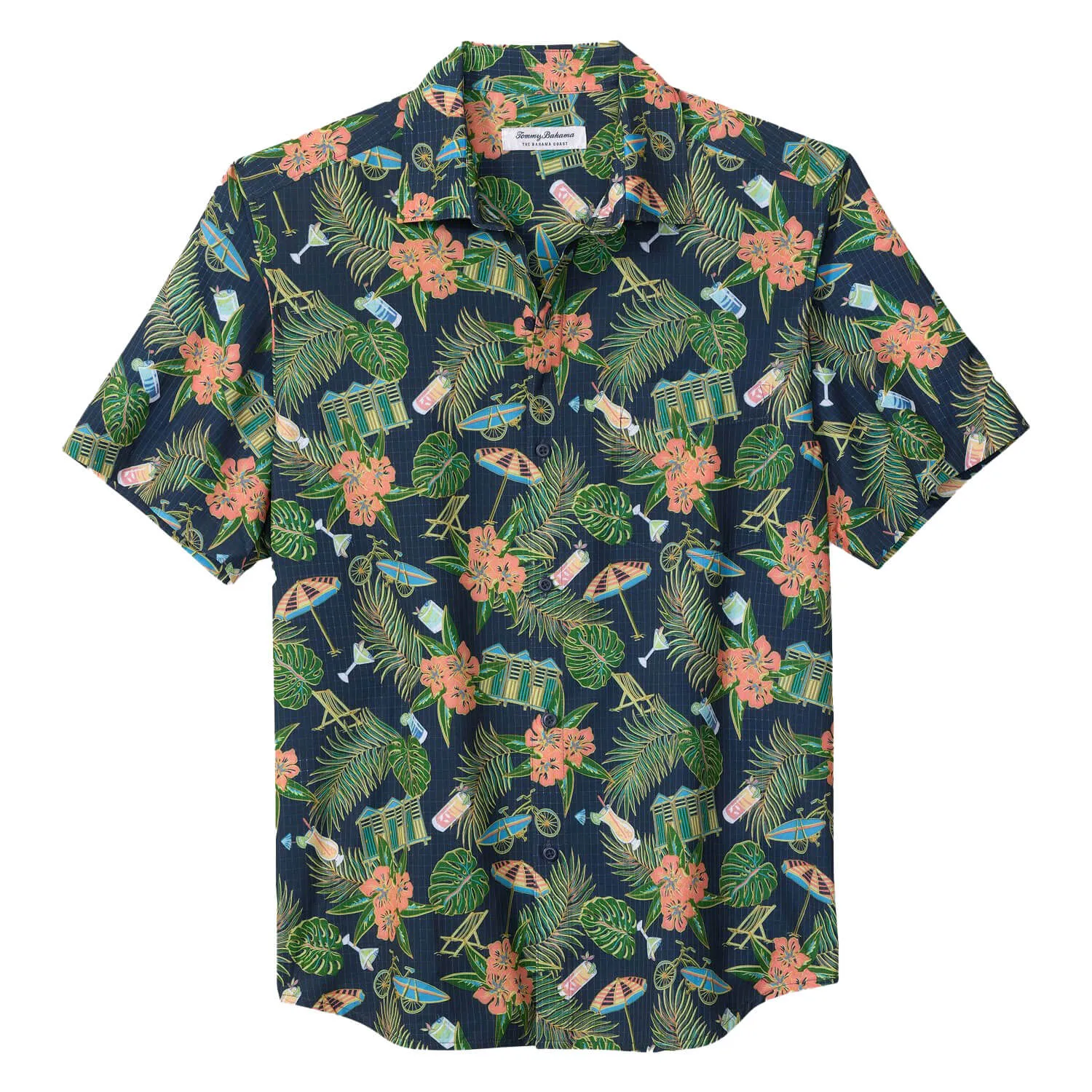 Tommy Bahama Men's Bahama Coast Cabana Freeze Camp Shirt - Island Navy Mens Tommy Bahama