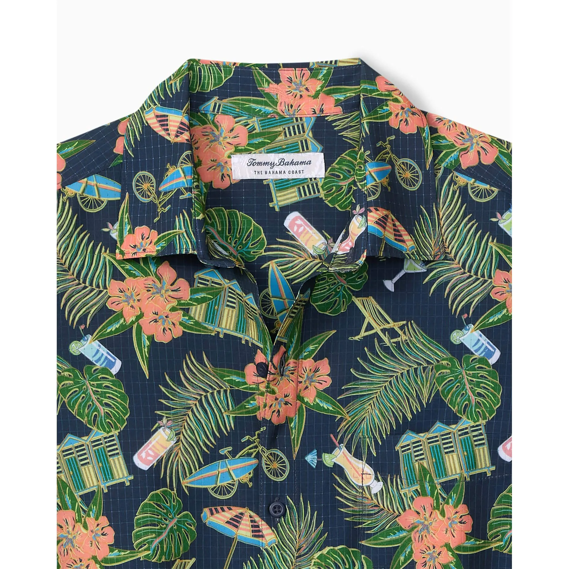 Tommy Bahama Men's Bahama Coast Cabana Freeze Camp Shirt - Island Navy Mens Tommy Bahama