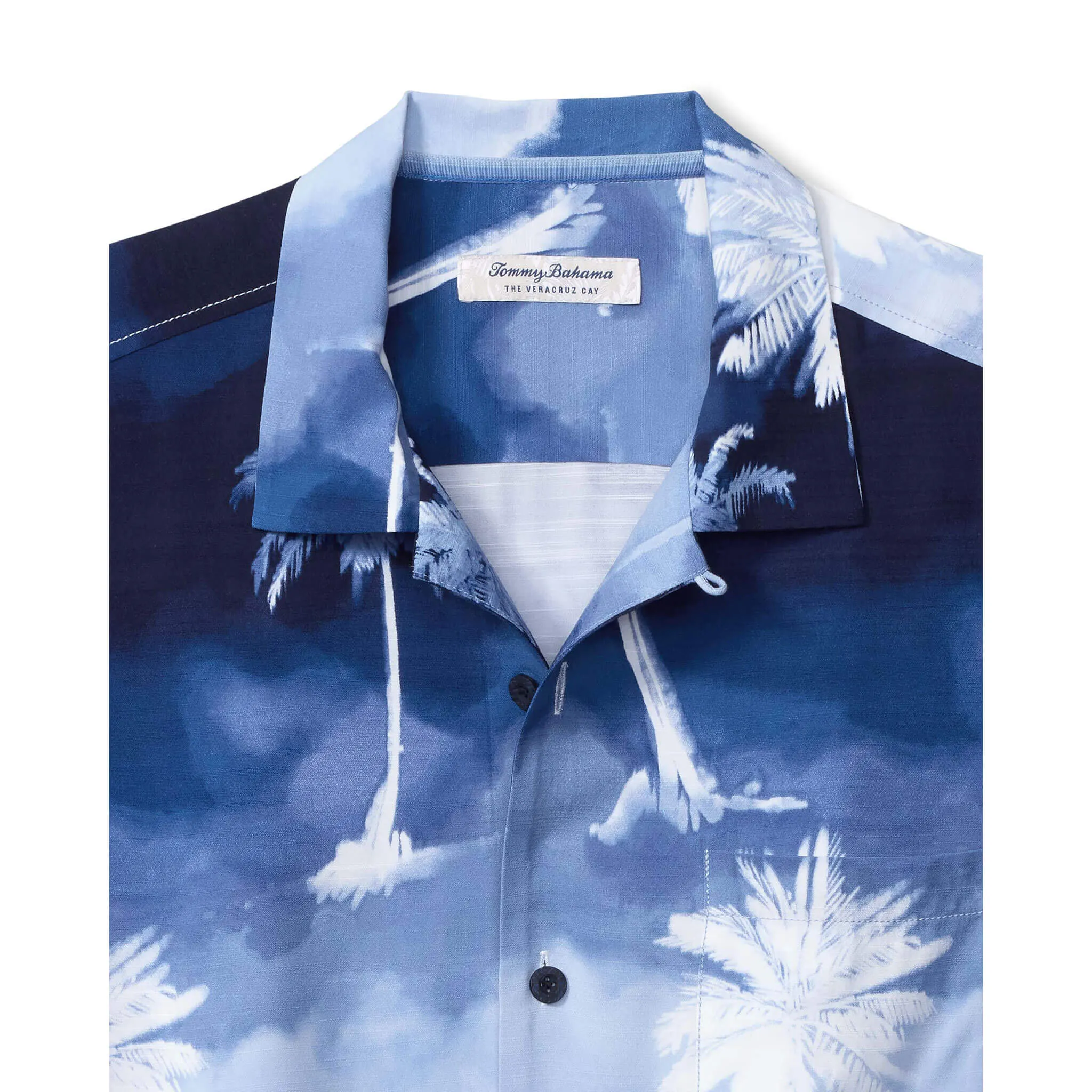 Tommy Bahama Men's Bahama Coast Palm Showers Camp Shirt - Glacier Blue Mens Tommy Bahama