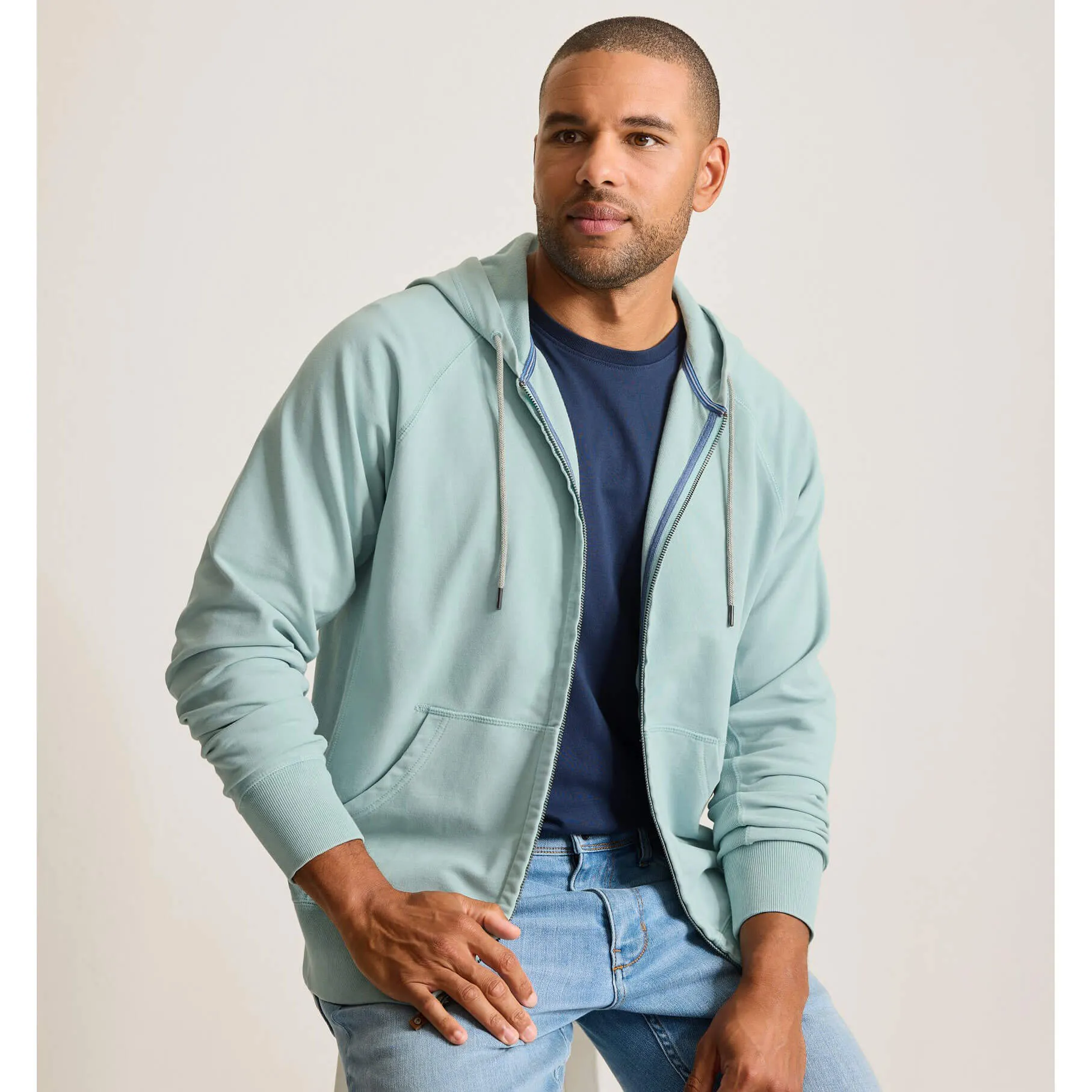 Tommy Bahama Men's Ben And Terry Full Zip Jacket - Sterling Blue Tommy Bahama Clothing