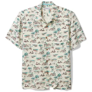 Tommy Bahama Men's Casablanco Silk Camp Shirt - Coconut Cream Mens Tommy Bahama