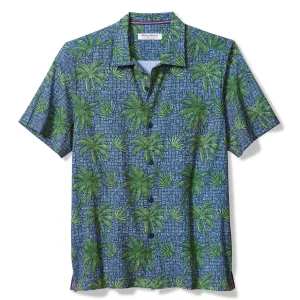 Tommy Bahama Men's IslandZone Bahama Coast Palma Rattan Camp Shirt - Bering Blue Tommy Bahama Clothing