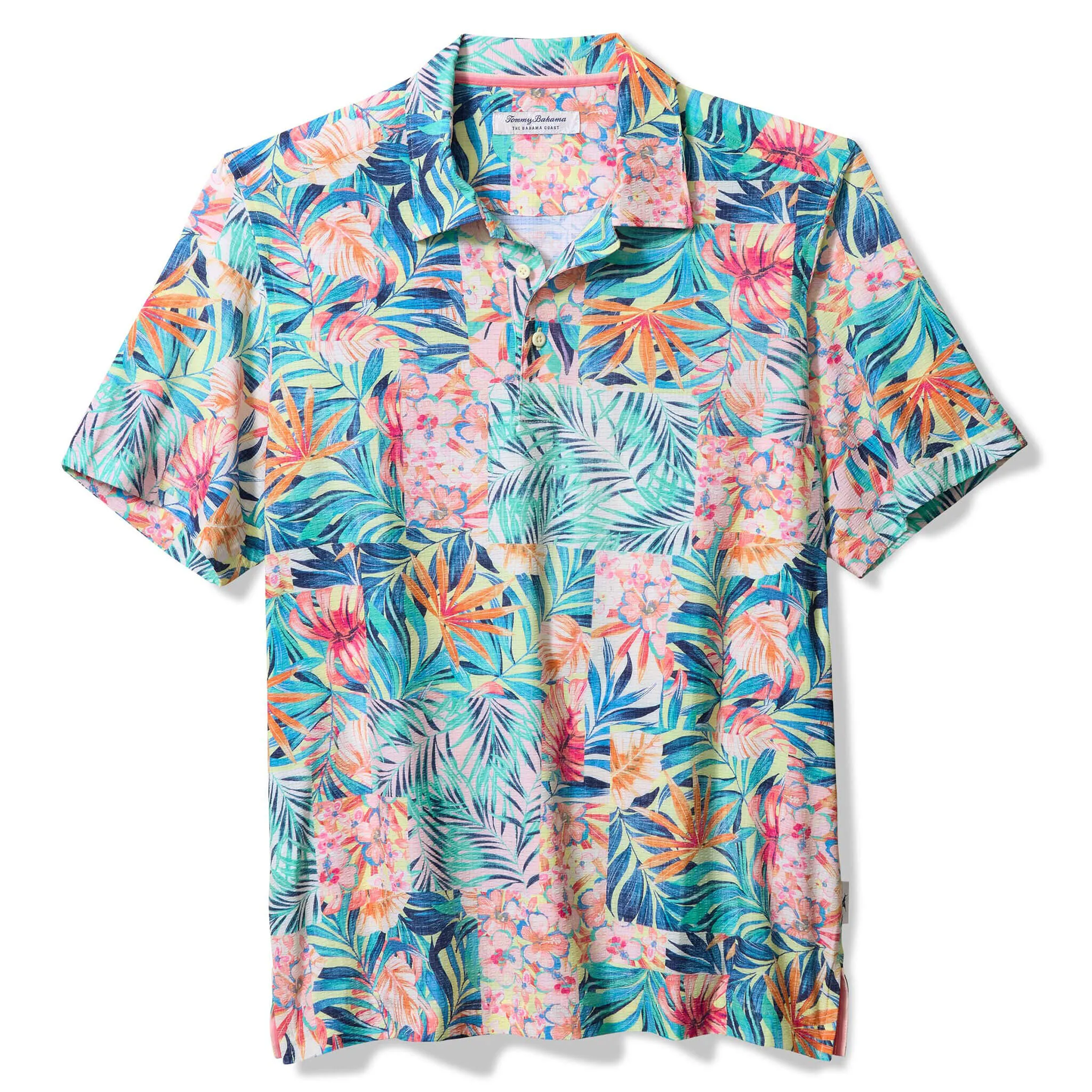 Tommy Bahama Men's IslandZone Bahama Coast Positano Palms Camp Shirt - Lychee Mens Tommy Bahama