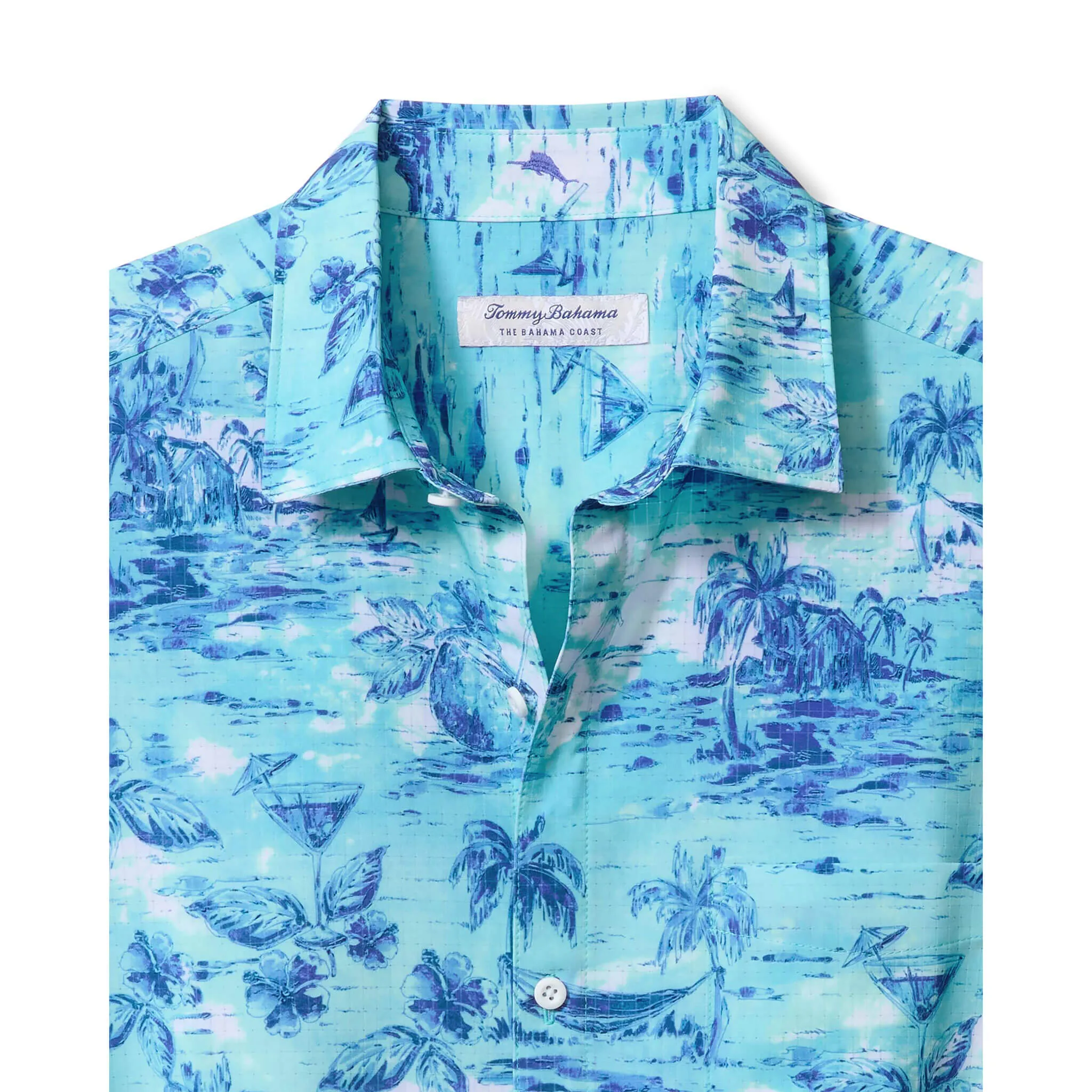Tommy Bahama Men's IslandZone Bahama Coast Tidal Pursuit Camp Shirt - Beach Bum Mens Tommy Bahama