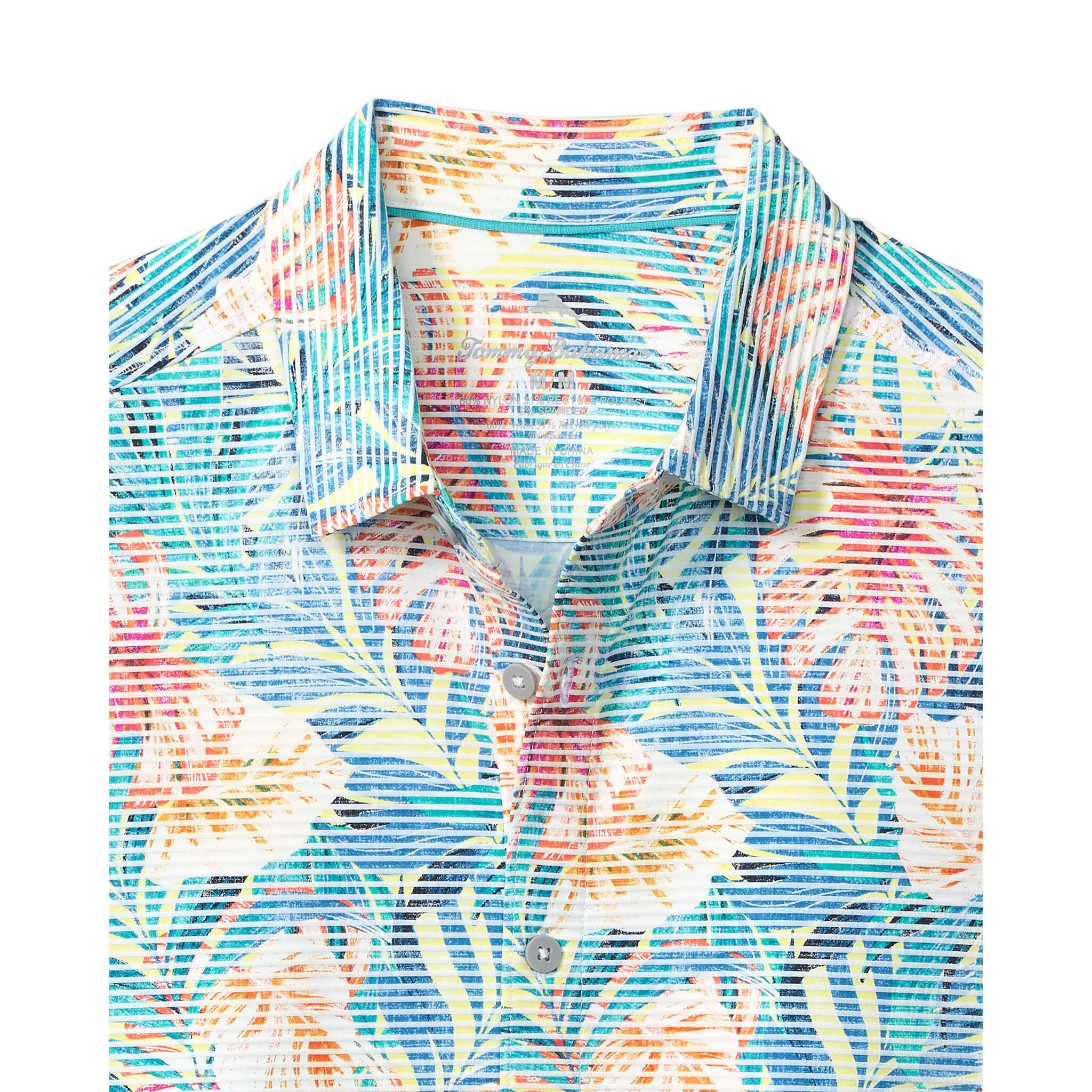 Tommy Bahama Men's IslandZone Costa Wave Positano Palms Camp Shirt - Lychee Mens Tommy Bahama