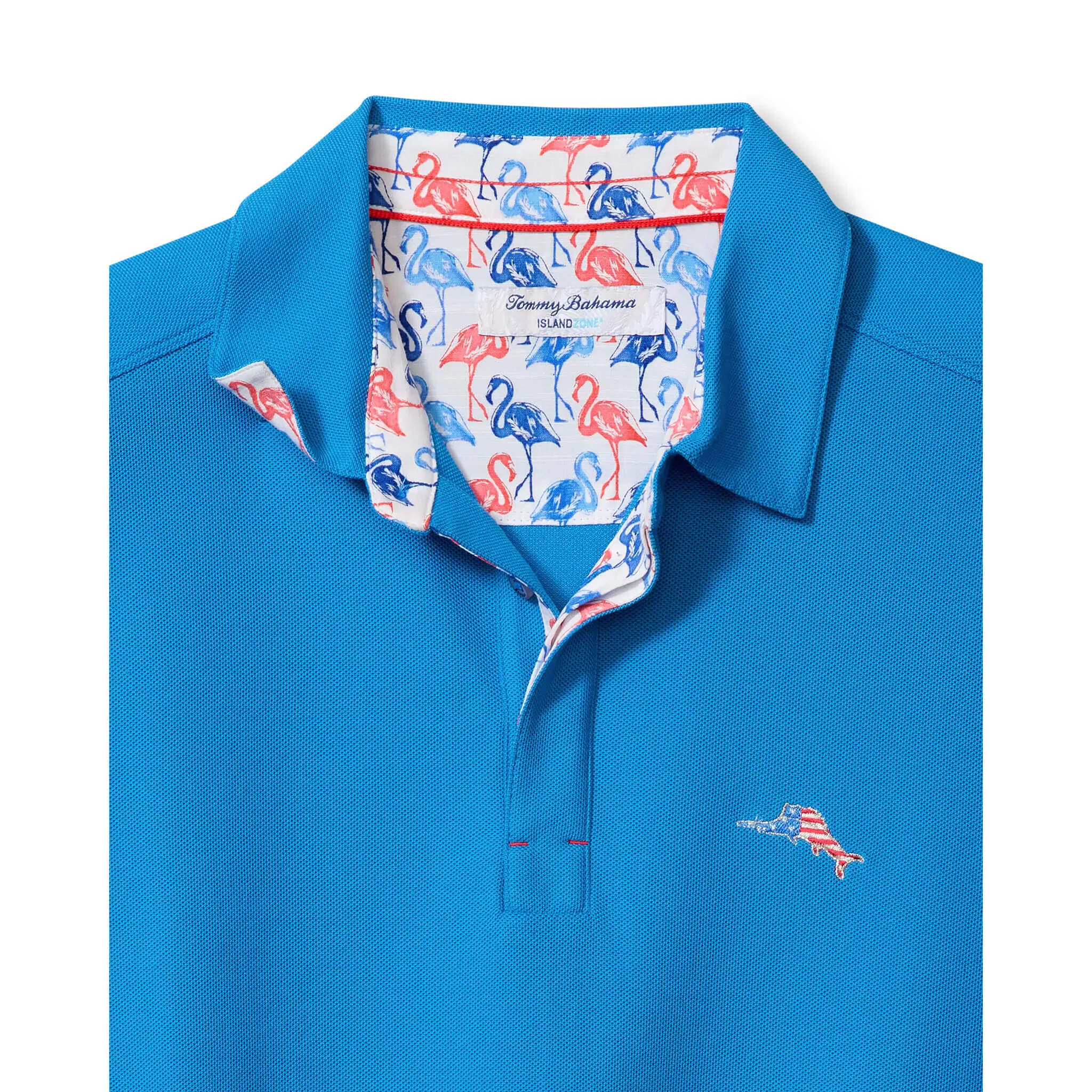 Tommy Bahama Men's IslandZone Flamingo Mingle Five O'Clock Polo Shirt - Download Blue Tommy Bahama Clothing
