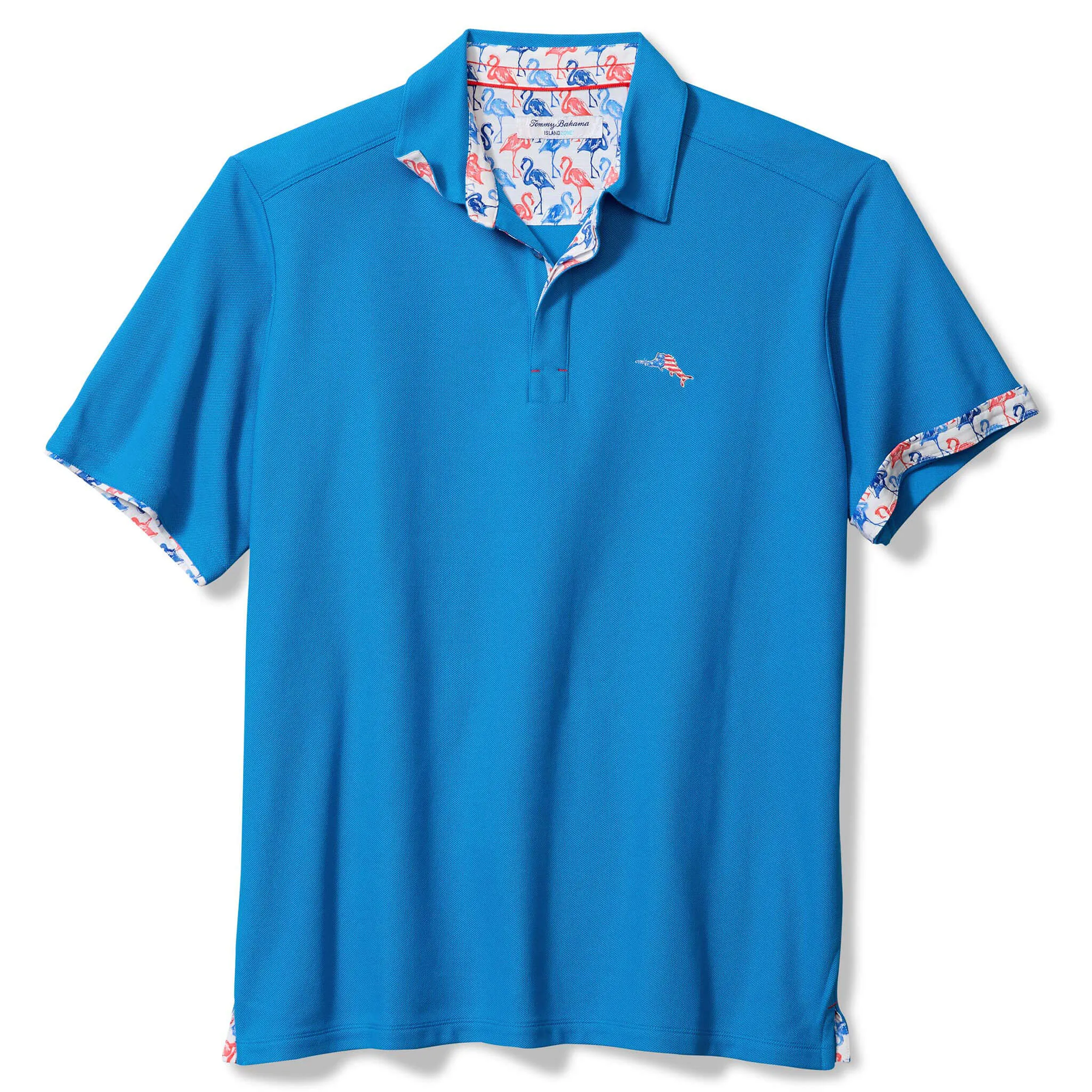 Tommy Bahama Men's IslandZone Flamingo Mingle Five O'Clock Polo Shirt - Download Blue Tommy Bahama Clothing