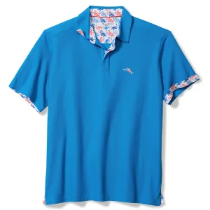 Tommy Bahama Men's IslandZone Flamingo Mingle Five O'Clock Polo Shirt - Download Blue Tommy Bahama Clothing