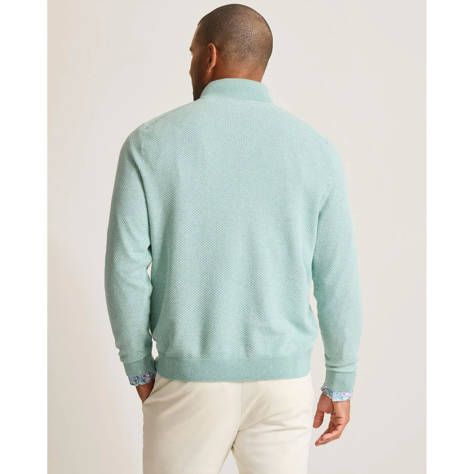 Tommy Bahama Men's IslandZone New Coolside Legend Half Zip Pullover Sweater - Aquifer Heather Mens Tommy Bahama