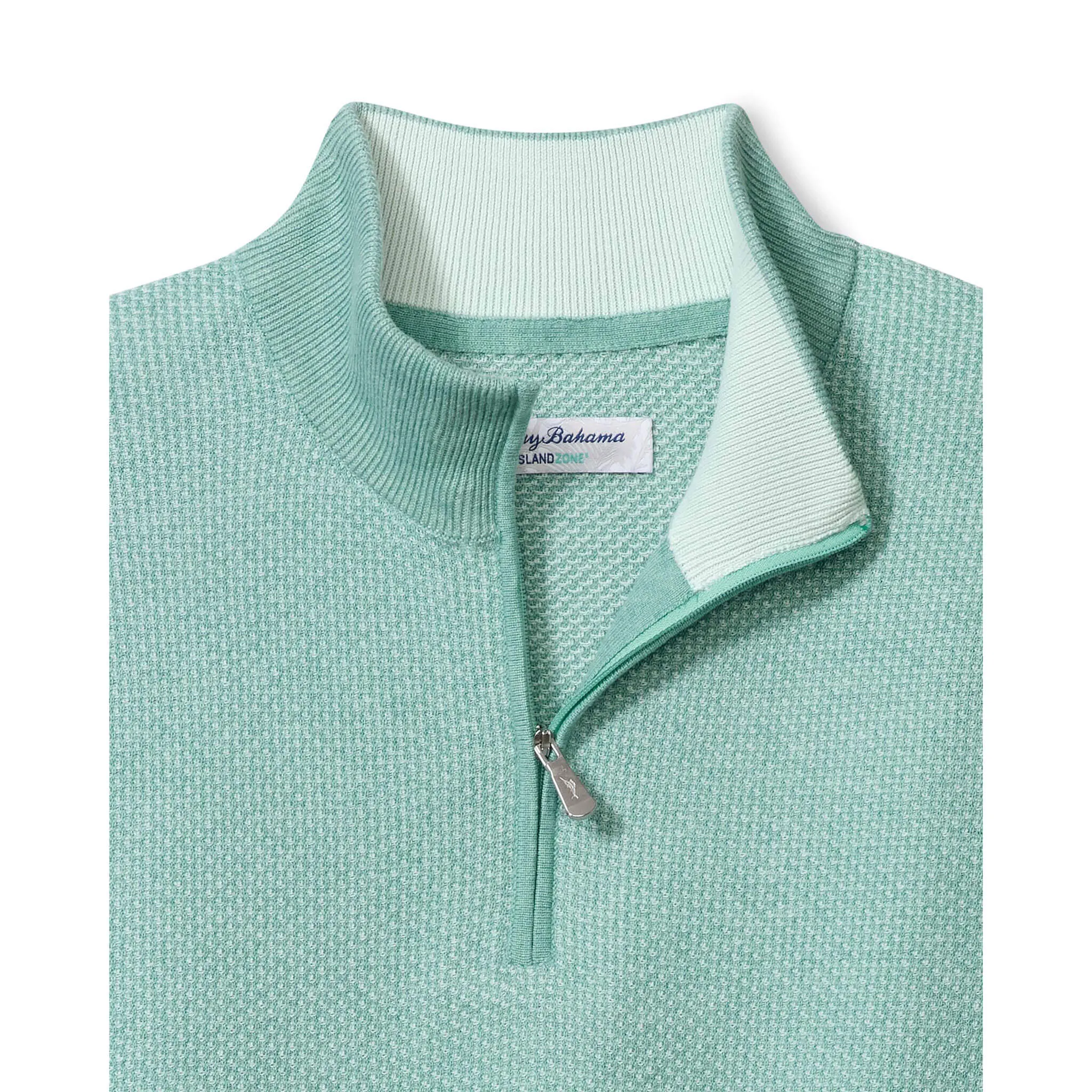 Tommy Bahama Men's IslandZone New Coolside Legend Half Zip Pullover Sweater - Aquifer Heather Mens Tommy Bahama