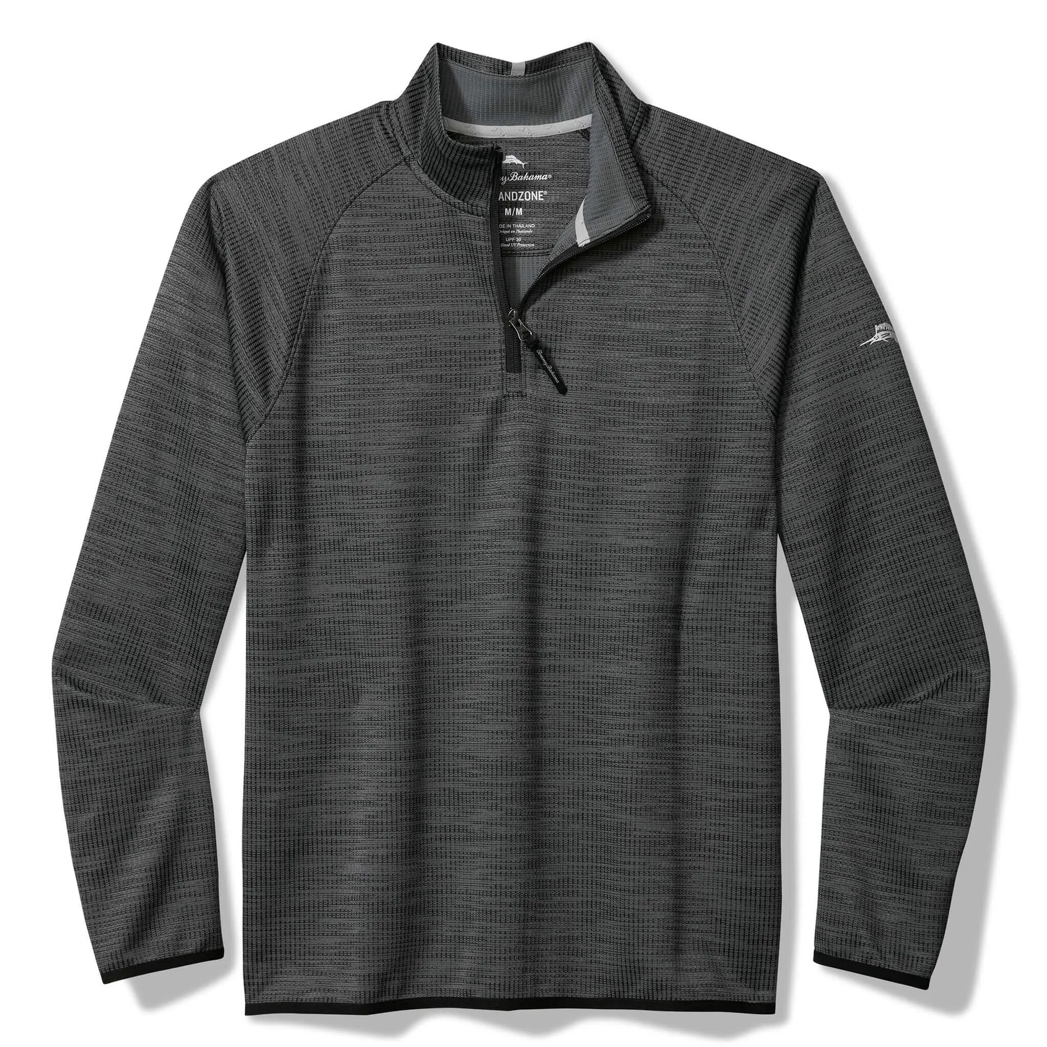 Tommy Bahama Men's IslandZone Palm Pro Half Zip Pullover Sweater - Black Mens Tommy Bahama