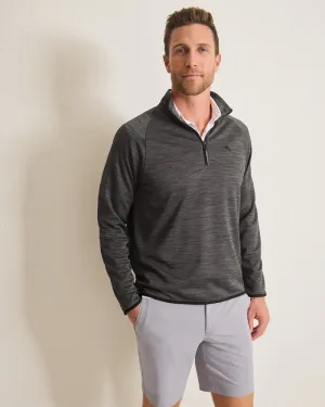 Tommy Bahama Men's IslandZone Palm Pro Half Zip Pullover Sweater - Black Mens Tommy Bahama