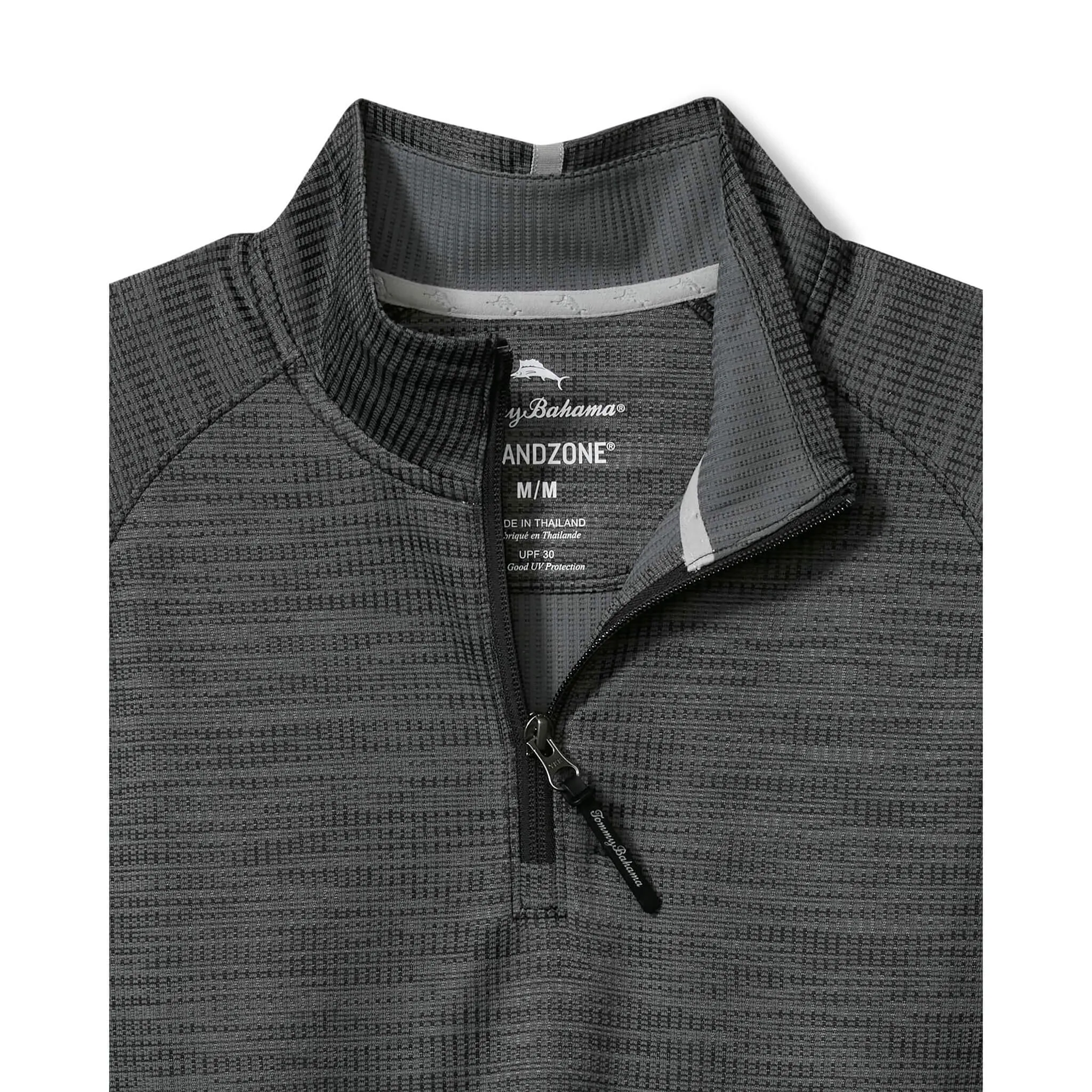 Tommy Bahama Men's IslandZone Palm Pro Half Zip Pullover Sweater - Black Mens Tommy Bahama