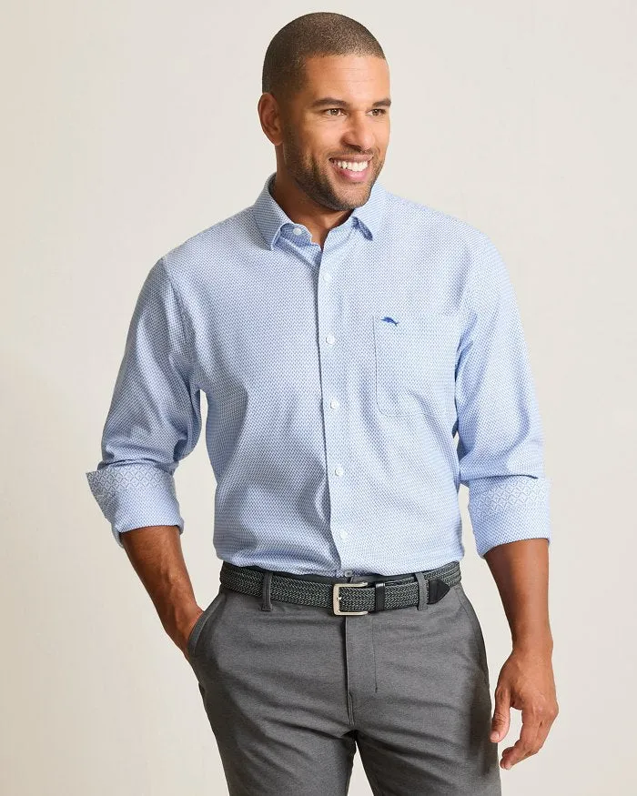 Tommy Bahama Men's IslandZone Sarasota Stretch Ventura Coast Sport Shirt - Vacation Blue Tommy Bahama Clothing