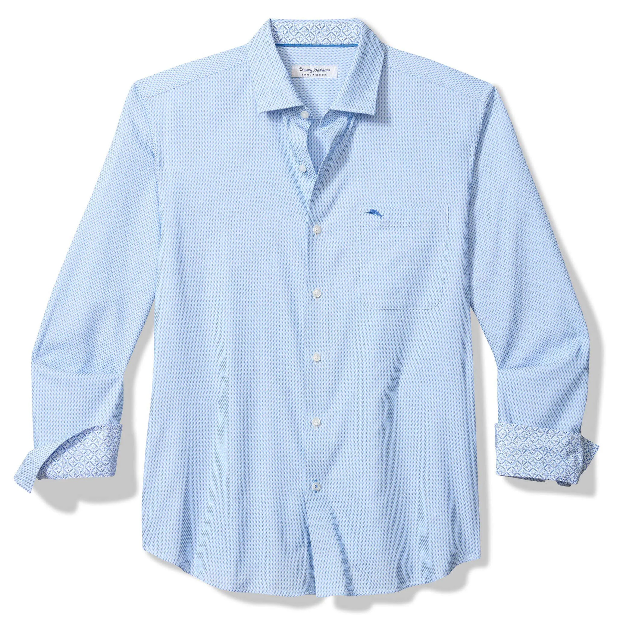 Tommy Bahama Men's IslandZone Sarasota Stretch Ventura Coast Sport Shirt - Vacation Blue Tommy Bahama Clothing
