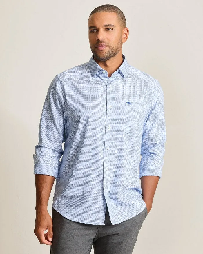 Tommy Bahama Men's IslandZone Sarasota Stretch Ventura Coast Sport Shirt - Vacation Blue Tommy Bahama Clothing