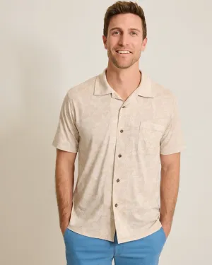 Tommy Bahama Men's IslandZone Vista Mar Leaf It To Me Camp Shirt - Khaki Sands Mens Tommy Bahama