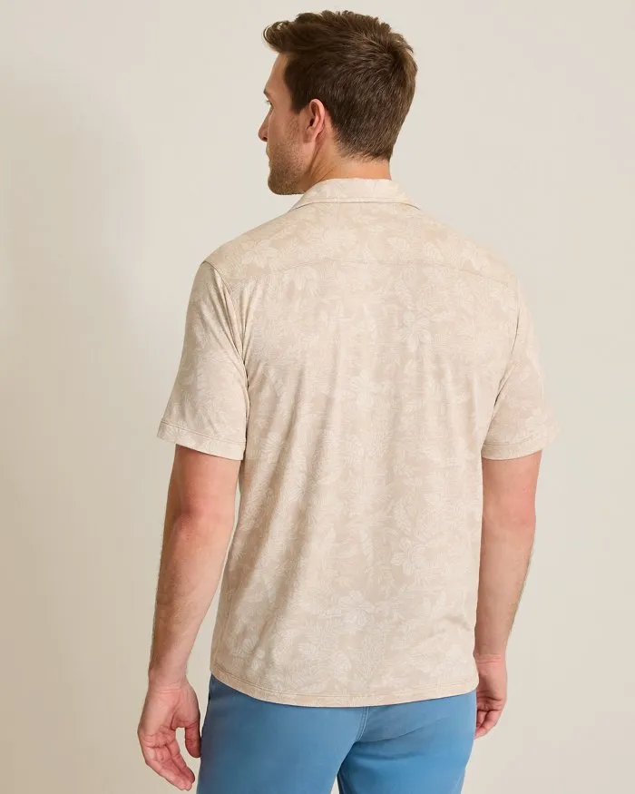 Tommy Bahama Men's IslandZone Vista Mar Leaf It To Me Camp Shirt - Khaki Sands Mens Tommy Bahama